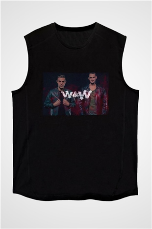 W&W Siyah Unisex Kolsuz Tişört