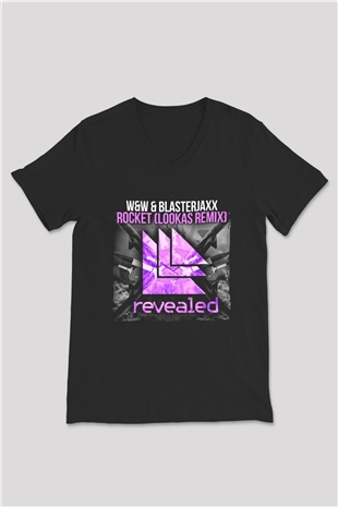 W&W Siyah Unisex V Yaka Tişört