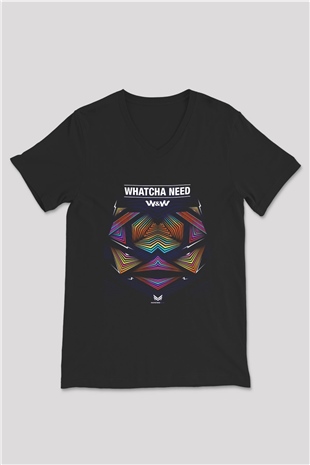 W&W Siyah Unisex V Yaka Tişört