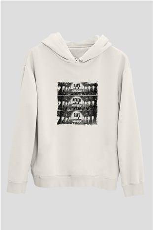 W&WBaskılı Beyaz Hoodie