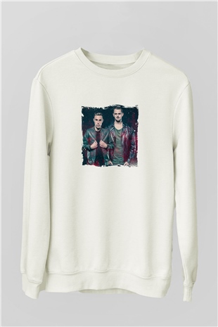 W&WBaskılı Beyaz Sweatshirt