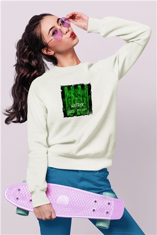 W&WBaskılı Beyaz Sweatshirt