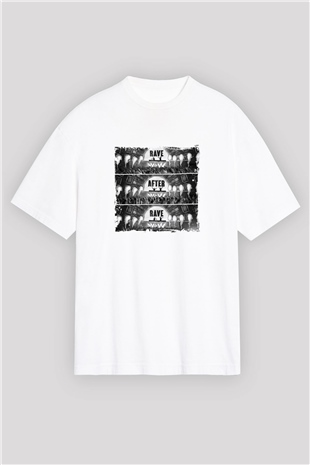 W&WBaskılı Beyaz Oversize Tişört