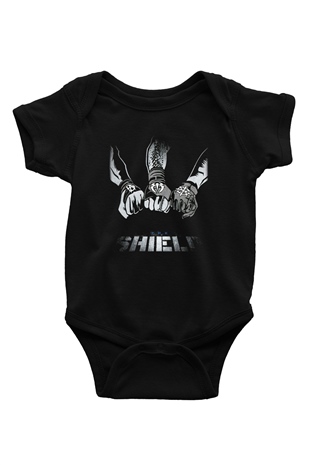 WWE Baskılı Siyah Bebek Body - Zıbın