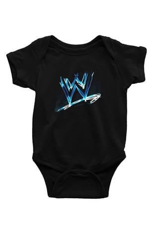 WWE Baskılı Siyah Bebek Body - Zıbın