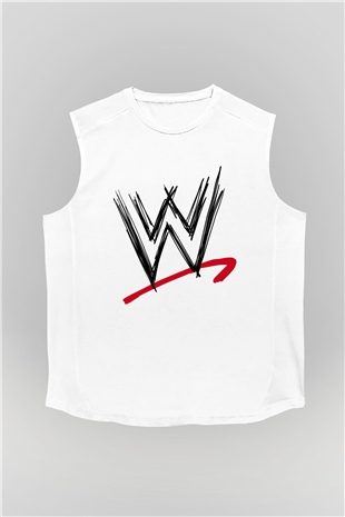 WWE Beyaz Unisex Kolsuz Tişört