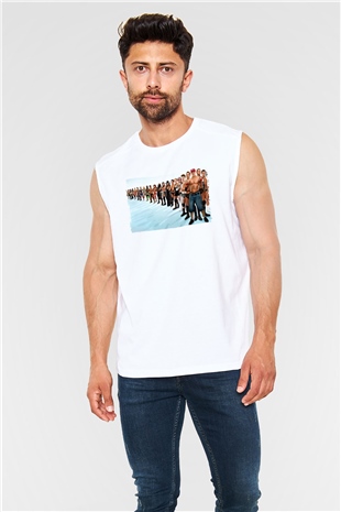 WWE Beyaz Unisex  Kolsuz Tişört