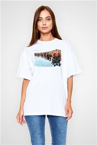WWE Beyaz Oversize Tişört