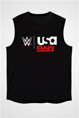 WWE Siyah Unisex Kolsuz Tişört