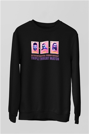 WWE Siyah Unisex Sweatshirt