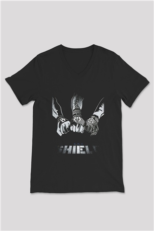WWE Siyah Unisex V Yaka Tişört