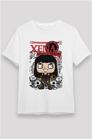 XENA - Savaşçı Prenses Baskılı Unisex Beyaz Tişört