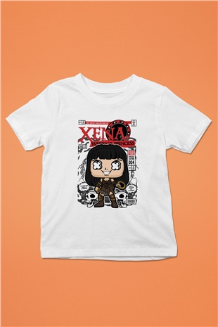 XENA - Savaşçı Prenses Baskılı Unisex Beyaz Çocuk Tişört