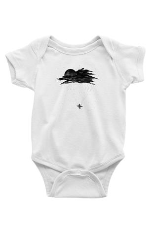 Yamaç Paraşütü Baskılı Beyaz Bebek Body - Zıbın