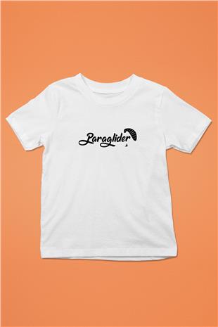 Yamaç Paraşütü Baskılı Unisex Beyaz Çocuk Tişört - Tshirt