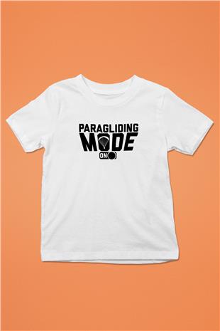 Yamaç Paraşütü Baskılı Unisex Beyaz Çocuk Tişört - Tshirt