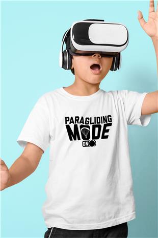 Yamaç Paraşütü Baskılı Unisex Beyaz Çocuk Tişört - Tshirt