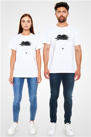 Yamaç Paraşütü Baskılı Unisex Beyaz Tişört - Tshirt