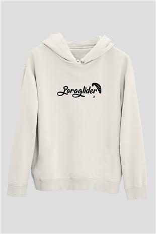 Yamaç Paraşütü Baskılı Unisex Ekru Hoodie