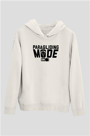 Yamaç Paraşütü Baskılı Unisex Ekru Hoodie