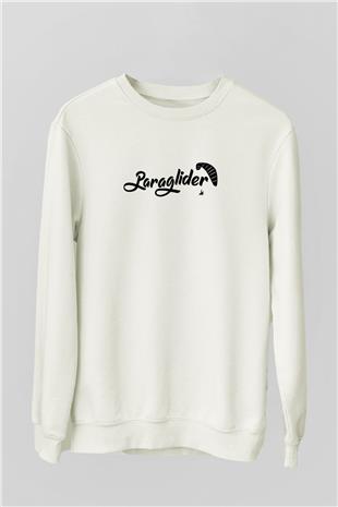 Yamaç Paraşütü Baskılı Unisex Ekru Sweatshirt