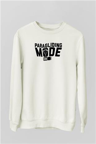 Yamaç Paraşütü Baskılı Unisex Ekru Sweatshirt