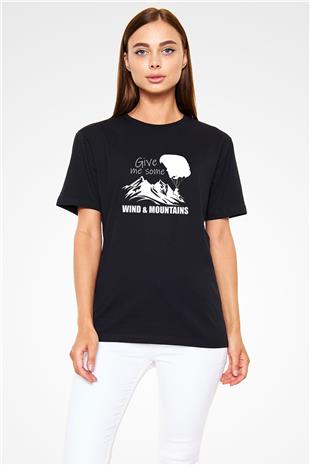 Yamaç Paraşütü - Paragliding Baskılı Unisex Siyah Tişört - Tshirt