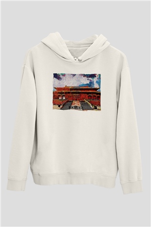 Yasak Şehir Beyaz Unisex Hoodie