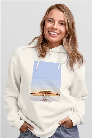 Yasak Şehir Beyaz Unisex Hoodie