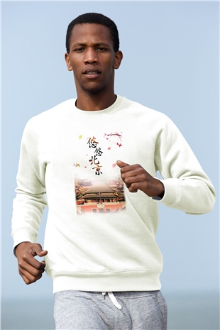Yasak Şehir Beyaz Unisex Sweatshirt