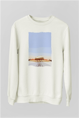 Yasak Şehir Beyaz Unisex Sweatshirt