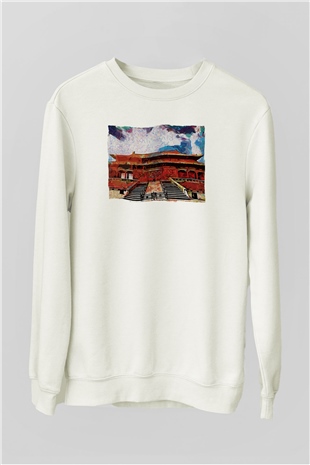 Yasak Şehir Beyaz Unisex Sweatshirt