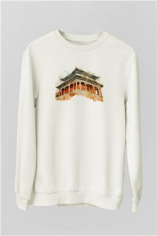 Yasak Şehir Beyaz Unisex Sweatshirt
