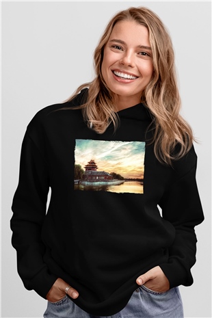 Yasak Şehir Siyah Unisex Hoodie