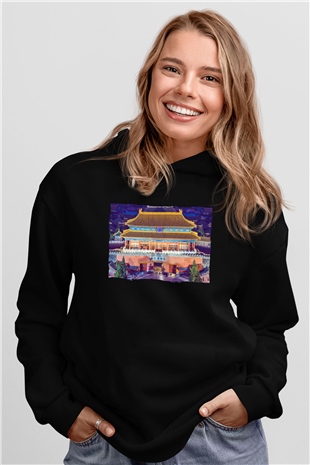 Yasak Şehir Siyah Unisex Hoodie