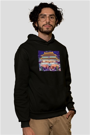 Yasak Şehir Siyah Unisex Hoodie