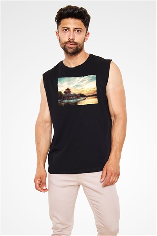 Yasak Şehir Siyah Unisex Kolsuz Tişört