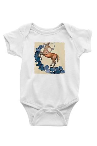 Yay Burcu Baskılı Beyaz Unisex Bebek Body - Zıbın