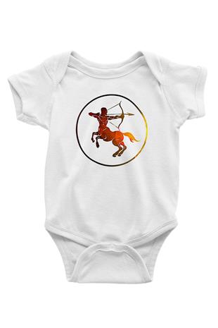 Yay Burcu Baskılı Beyaz Unisex Bebek Body - Zıbın