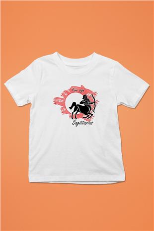 Yay Burcu Baskılı Beyaz Unisex Beyaz Çocuk Tişört - Tshirt