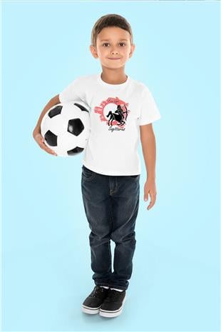 Yay Burcu Baskılı Beyaz Unisex Beyaz Çocuk Tişört - Tshirt
