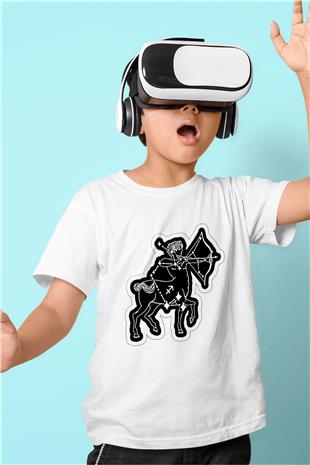 Yay Burcu Baskılı Beyaz Unisex Beyaz Çocuk Tişört - Tshirt