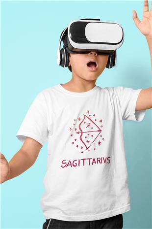 Yay Burcu Baskılı Beyaz Unisex Beyaz Çocuk Tişört - Tshirt
