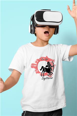 Yay Burcu Baskılı Beyaz Unisex Beyaz Çocuk Tişört - Tshirt