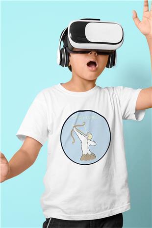 Yay Burcu Baskılı Beyaz Unisex Beyaz Çocuk Tişört - Tshirt