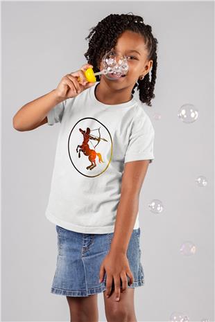 Yay Burcu Baskılı Beyaz Unisex Beyaz Çocuk Tişört - Tshirt