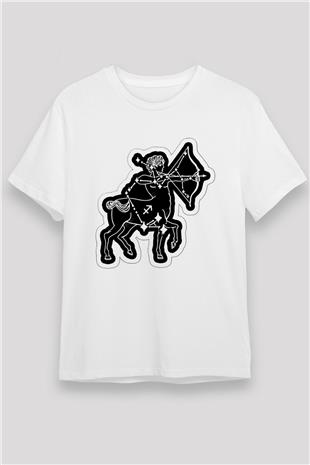 Yay Burcu Unisex Baskılı Beyaz Tişört - Tshirt