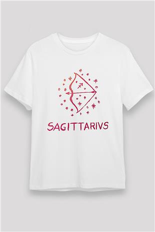 Yay Burcu Unisex Baskılı Beyaz Tişört - Tshirt