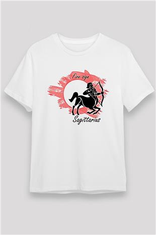 Yay Burcu Unisex Baskılı Beyaz Tişört - Tshirt