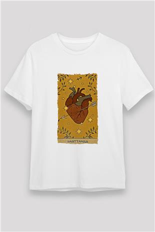 Yay Burcu Unisex Baskılı Beyaz Tişört - Tshirt